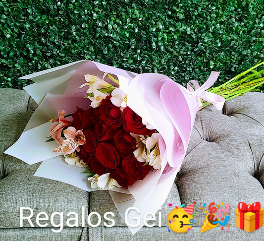 Ramo de rosas y astro