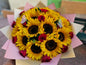 Ramo girasol y rosas